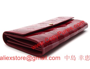 ルイヴィトン モノグラム ヴェルニ レイユール ポルトフォイユ・サラ 長財布 ポム・ダムール M91716 【2012年春夏新作】 